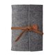 aerial view a tan leather & fuchsia waxed linen accent sequoia large felt journal, image 1 of 2