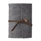 aerial view a distressed brown leather & white waxed linen accent sequoia large felt journal, image 1 of 2