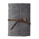aerial view a distressed brown leather & lemon waxed linen accent sequoia large felt journal, image 1 of 2