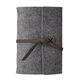 aerial view a slate gray leather & black waxed linen accent sequoia large felt journal, image 1 of 2