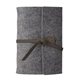 aerial view a slate gray leather & slate gray waxed linen accent sequoia large felt journal, image 1 of 2