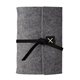 aerial view a black leather & white waxed linen accent sequoia large felt journal, image 1 of 2