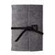 aerial view a black leather & slate gray waxed linen accent sequoia large felt journal, image 1 of 2