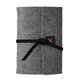 aerial view a black leather & fuchsia waxed linen accent sequoia large felt journal, image 1 of 2