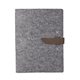 aerial view a distressed brown leather & white waxed linen accent boxelder felt padfolio, image 1 of 2