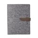 aerial view a distressed brown leather & slate gray waxed linen accent boxelder felt padfolio, image 1 of 2