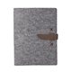 aerial view a distressed brown leather & country red waxed linen accent boxelder felt padfolio, image 1 of 2