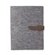 aerial view a distressed brown leather & fuchsia waxed linen accent boxelder felt padfolio, image 1 of 2