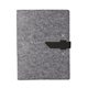 aerial view a black leather & white waxed linen accent boxelder felt padfolio, image 1 of 2