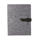 aerial view a black leather & slate gray waxed linen accent boxelder felt padfolio, image 1 of 2