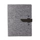 aerial view a black leather & royal waxed linen accent boxelder felt padfolio, image 1 of 2