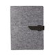 aerial view a black leather & turquoise waxed linen accent boxelder felt padfolio, image 1 of 2