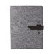 aerial view a black leather & green waxed linen accent boxelder felt padfolio, image 1 of 2