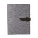 aerial view a black leather & lemon waxed linen accent boxelder felt padfolio, image 1 of 2