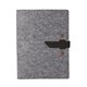 aerial view a black leather & light rust waxed linen accent boxelder felt padfolio, image 1 of 2