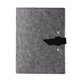 aerial view a black leather & white waxed linen accent pinyon felt mini padfolio, image 1 of 2
