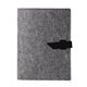 aerial view a black leather & slate gray waxed linen accent pinyon felt mini padfolio, image 1 of 2