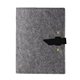 aerial view a black leather & lemon waxed linen accent pinyon felt mini padfolio, image 1 of 2