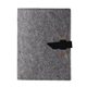 aerial view a black leather & light rust waxed linen accent pinyon felt mini padfolio, image 1 of 2