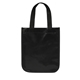 aerial view a black laminated fashion tote bag - 11-3/4 x 9-1/4, image 1 of 2