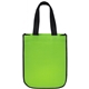 aerial view a lime green laminated fashion tote bag - 11-3/4 x 9-1/4, image 1 of 2