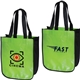 a lime green laminated fashion tote bag