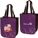 a purple laminated fashion tote bag