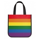 aerial view a rainbow laminated fashion tote bag - 11-3/4 x 9-1/4, image 1 of 3