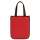 aerial view a red laminated fashion tote bag - 11-3/4 x 9-1/4, image 1 of 3