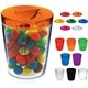 aerial view a group of 12 oz candy jar with lid, image 1 of 2