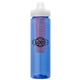 a blue body & clear lid & red infuser laguna 32 oz pet bottle with flip spout infuser