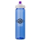 a blue body & purple lid & clear infuser laguna 32 oz pet bottle with flip spout infuser
