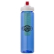 a blue body & red lid & green infuser laguna 32 oz pet bottle with flip spout infuser