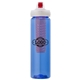 a blue body & red lid & red infuser laguna 32 oz pet bottle with flip spout infuser