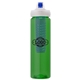 a green body & blue lid & blue infuser laguna 32 oz pet bottle with flip spout infuser