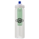 a clear body & blue lid & green infuser laguna 32 oz pet bottle with flip spout infuser