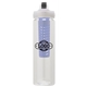 a clear body & black lid & blue infuser laguna 32 oz pet bottle with flip spout infuser