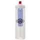 a clear body & red lid & blue infuser laguna 32 oz pet bottle with flip spout infuser