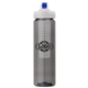 a smoke body & blue lid & clear infuser laguna 32 oz pet bottle with flip spout infuser