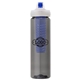 a smoke body & blue lid & blue infuser laguna 32 oz pet bottle with flip spout infuser