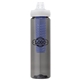a smoke body & clear lid & blue infuser laguna 32 oz pet bottle with flip spout infuser