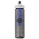 a smoke body & black lid & blue infuser laguna 32 oz pet bottle with flip spout infuser