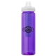 a purple body & clear lid & blue infuser laguna 32 oz pet bottle with flip spout infuser