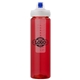 a red body & blue lid & clear infuser laguna 32 oz pet bottle with flip spout infuser