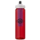 a red body & black lid & blue infuser laguna 32 oz pet bottle with flip spout infuser