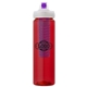 a red body & purple lid & blue infuser laguna 32 oz pet bottle with flip spout infuser