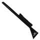 aerial view a black blade & black handle deluxe snowbrush ice scraper, image 1 of 2