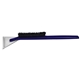 aerial view a clear blade & navy blue handle deluxe snowbrush ice scraper, image 1 of 2