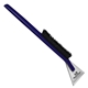 aerial view a clear blade & navy blue handle deluxe snowbrush ice scraper, image 1 of 2