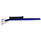 aerial view a clear blade & royal blue handle deluxe snowbrush ice scraper, image 1 of 2